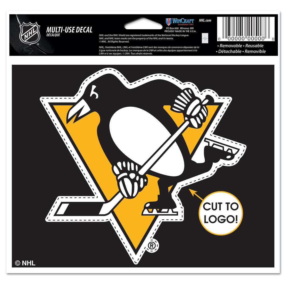 Pittsburgh Penguins 4.5" x 5.75" Multi-Use Decal Cut to Logo