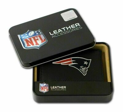 New England Patriots Leather Embroidered Tri-Fold Wallet