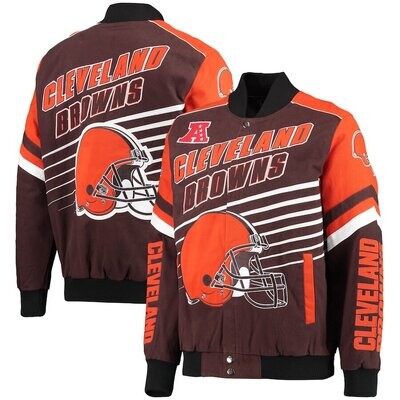Cleveland Browns Men’s G-III Sports by Carl Banks Extreme Strike Cotton Twill Full-Snap Jacket