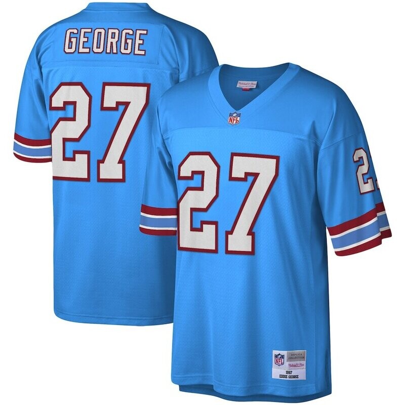 Houston Oilers Eddie George 1997 Baby Blue Mitchell & Ness Men's Legacy Jersey