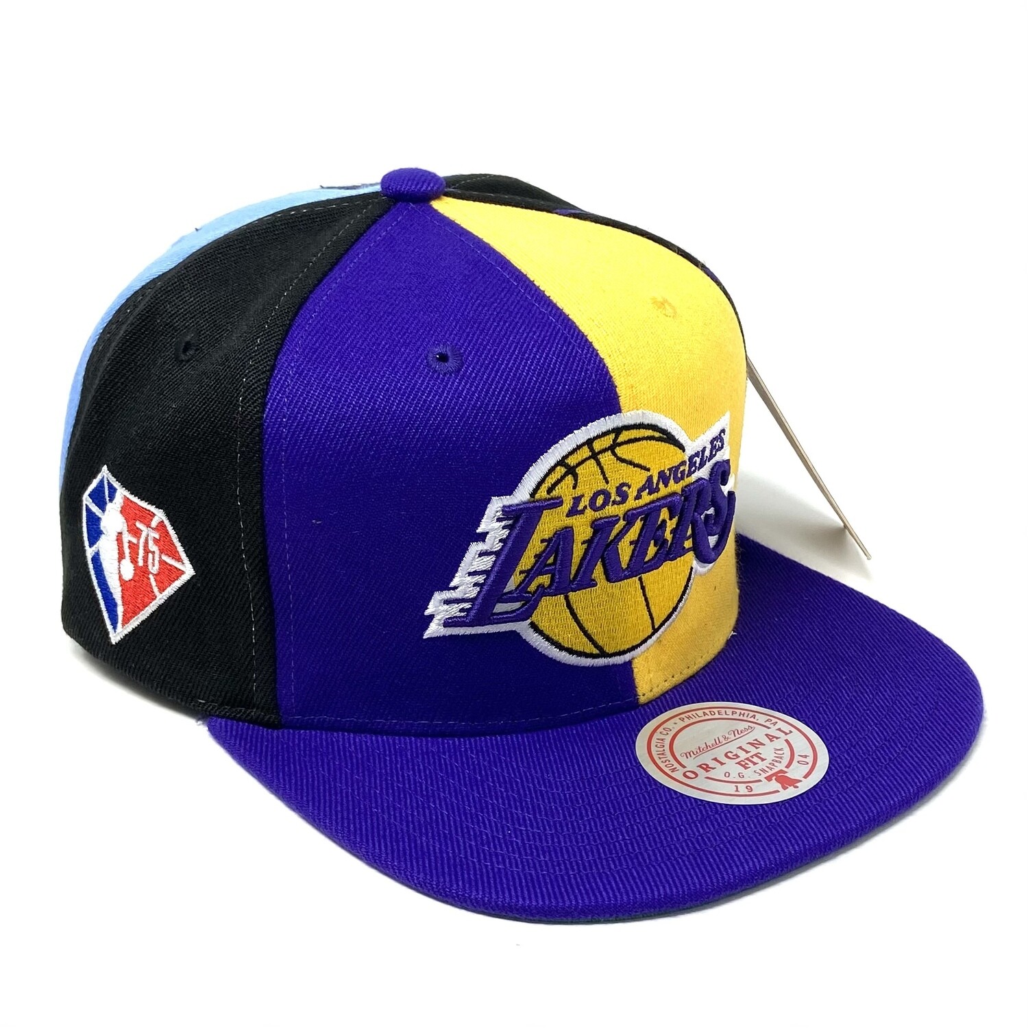Los Angeles Lakers '47 75th Anniversary Carat Captain Snapback Hat -  Black/Purple