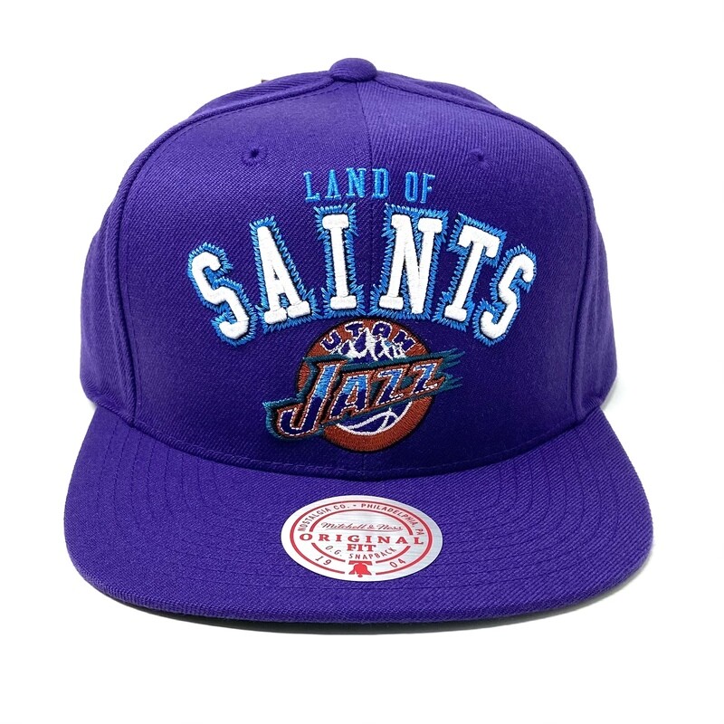 Utah Jazz Land of Saints Men’s Mitchell & Ness NBA Zig Zag Snapback Hat