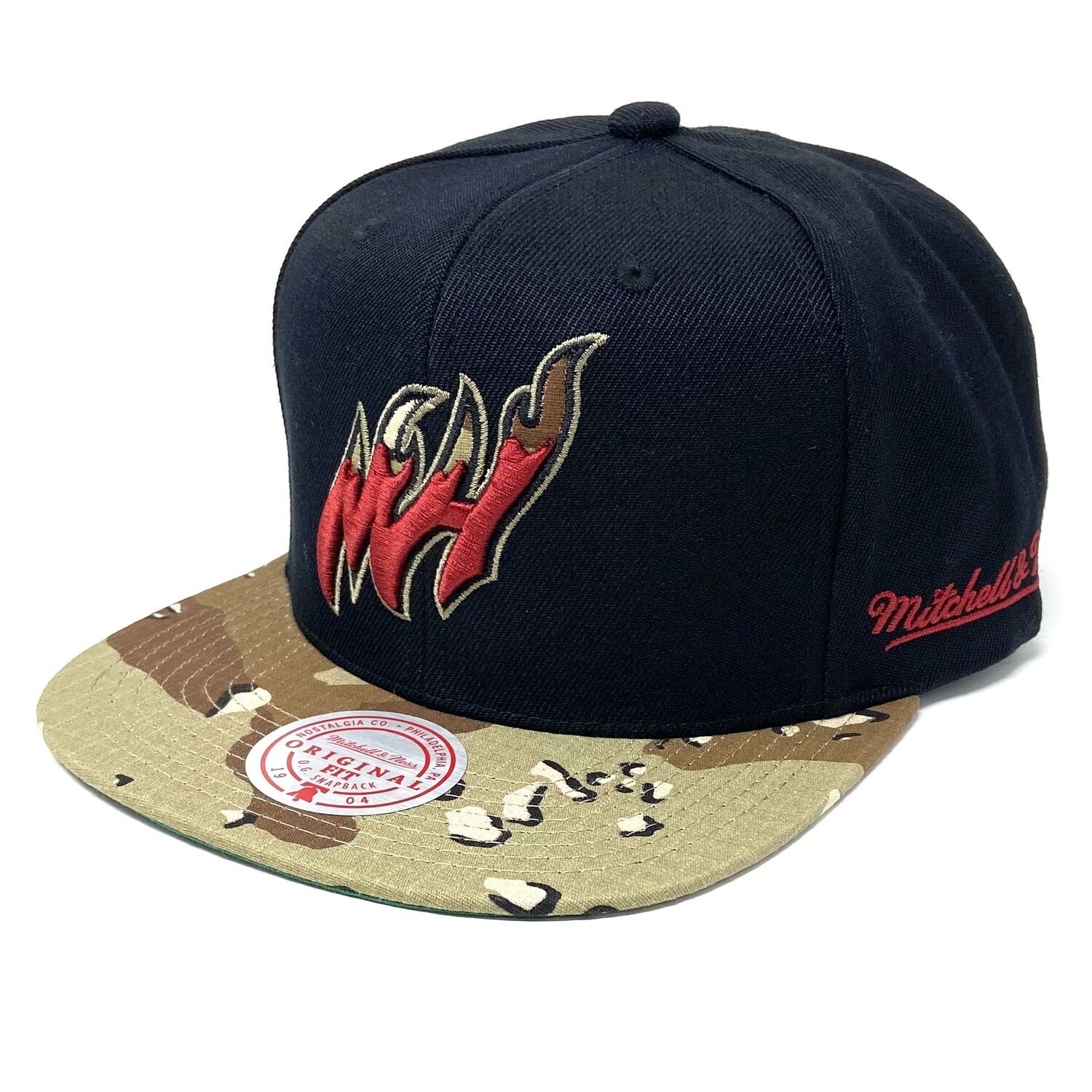 Miami Heat Men’s Camo Hardwood Classic Mitchell & Ness Snapback Hat