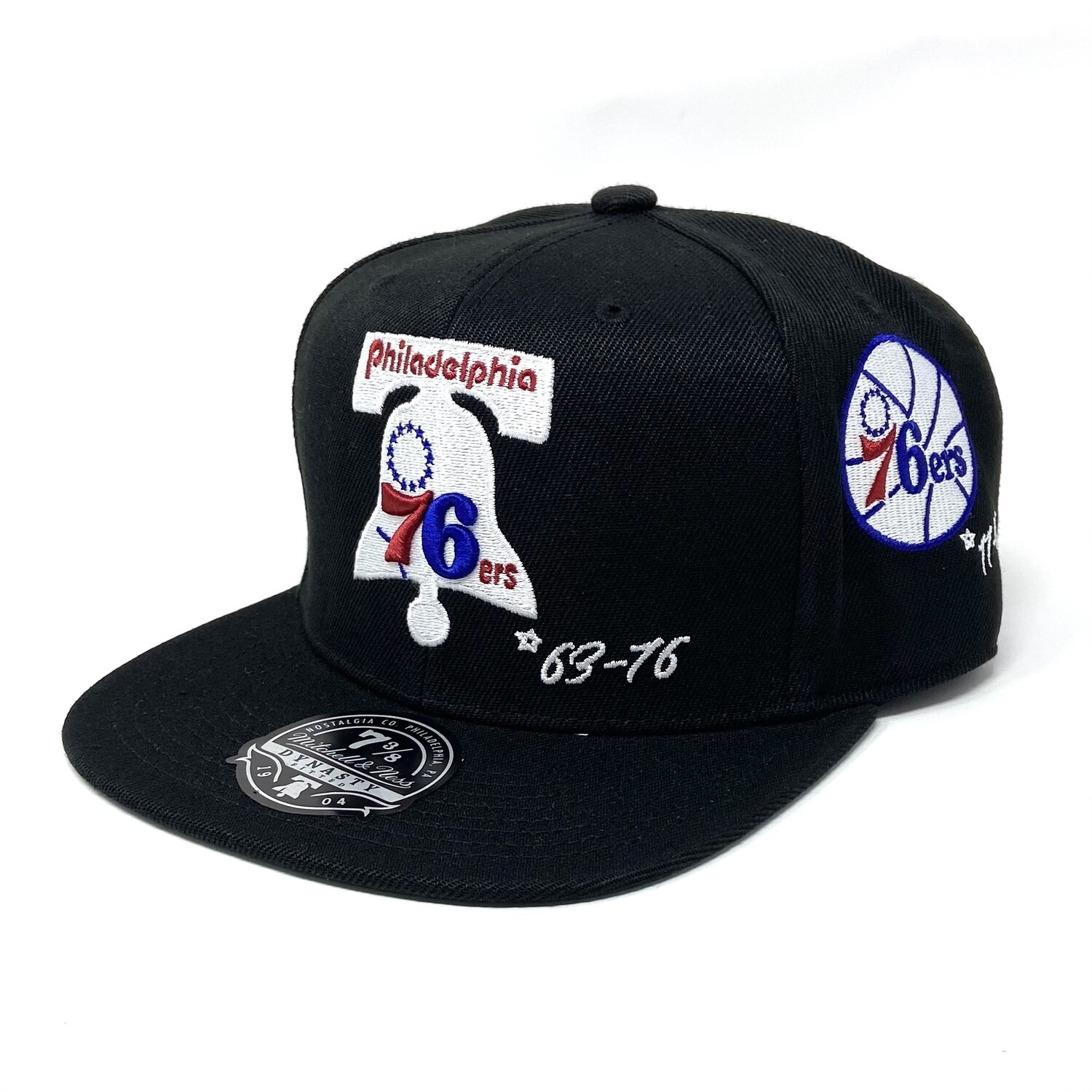 Philadelphia 76ers Men’s Mitchell & Ness Black Hardwood Classics Timeline Fitted Hat