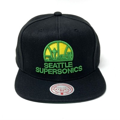 Seattle SuperSonics Black Men’s Mitchell & Ness NBA Core Snapback Hat