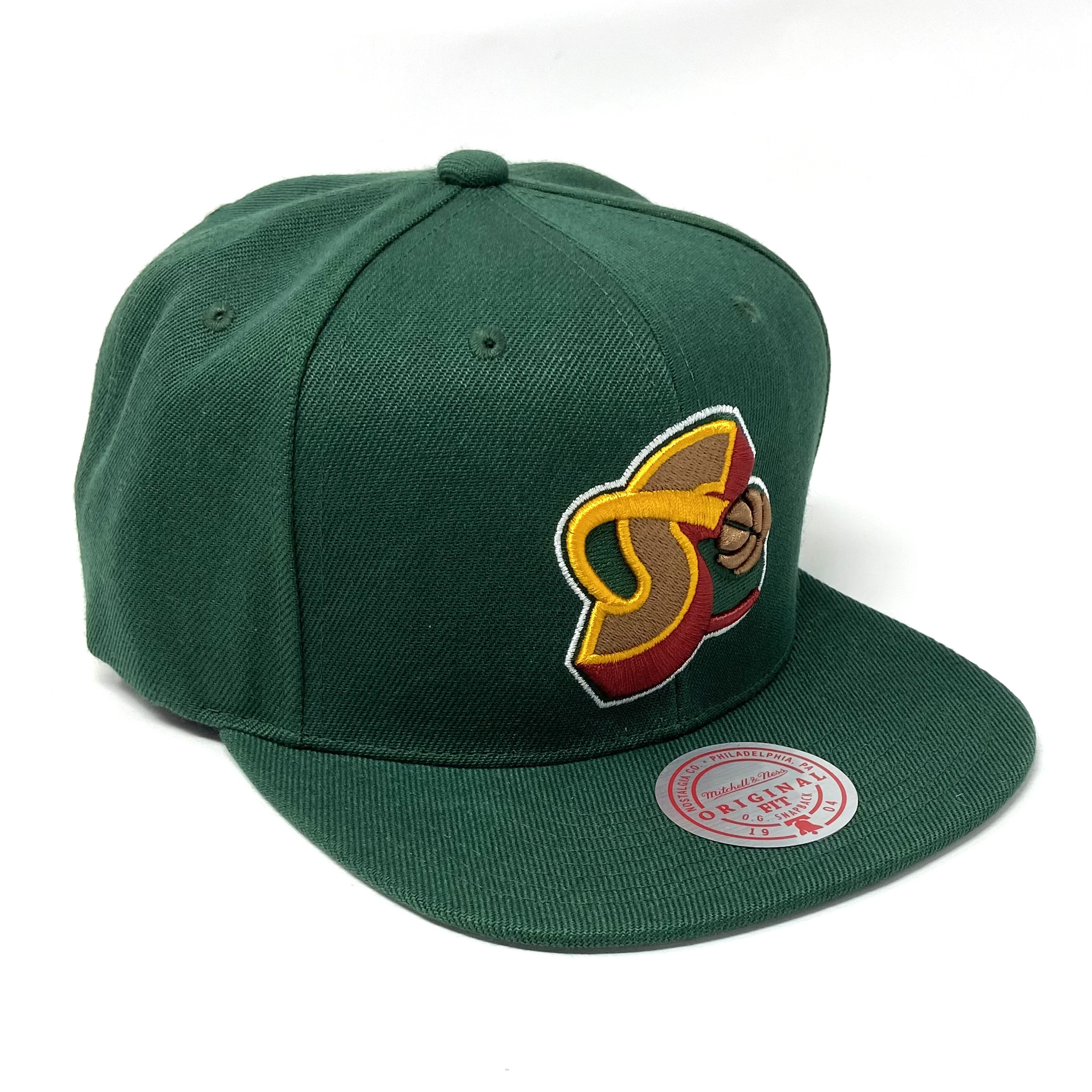 Seattle Supersonics Throwback Wordmark Hardwood Classics All Over Energy  Psychedelic patch, Green Snapback hat #capswag #mitchellandness…