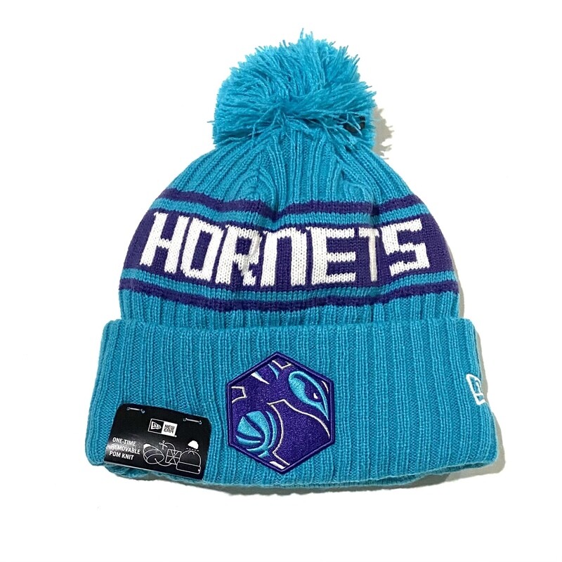 Charlotte Hornets Men's New Era Cuffed Pom Knit Draft Hat