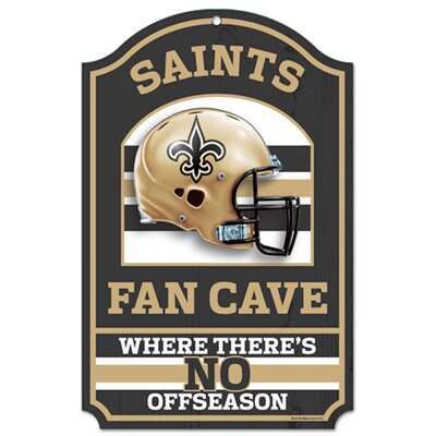 New Orleans Saints 11 New Orleans Saints 11"x 17" Wooden Fan Cave Sign