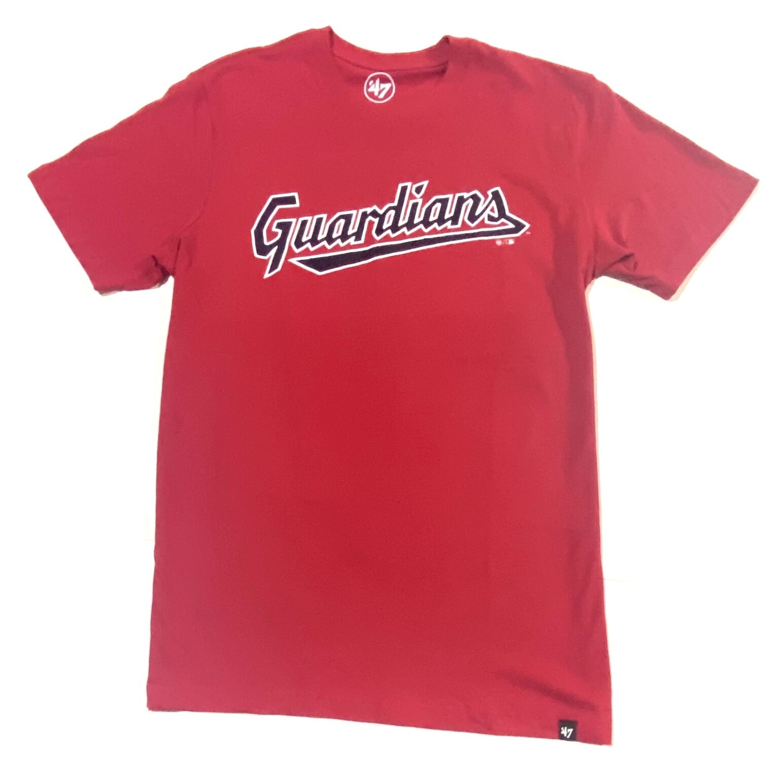 Cleveland Guardians Script Men's Red 47 Crewneck T-Shirt