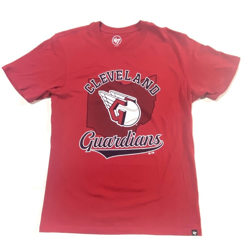 Cleveland Guardians Logo Men's Red 47 Crewneck T-Shirt