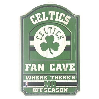 Boston Celtics 11"x 17" Wooden Fan Cave Sign