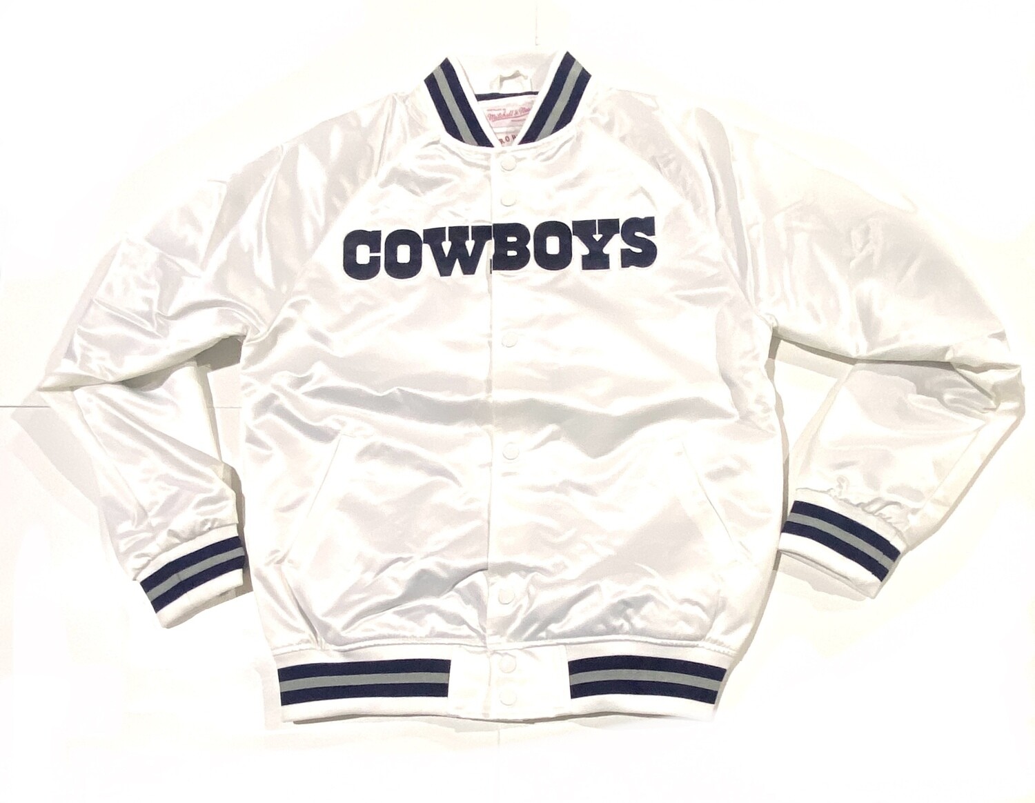 Dallas Cowboys Men’s Mitchell & Ness Special Script Heavyweight Satin Jacket