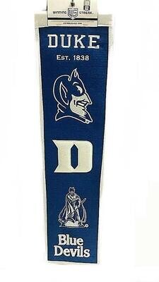 Duke Blue Devils White Logo 8" x 32" Heritage Banner