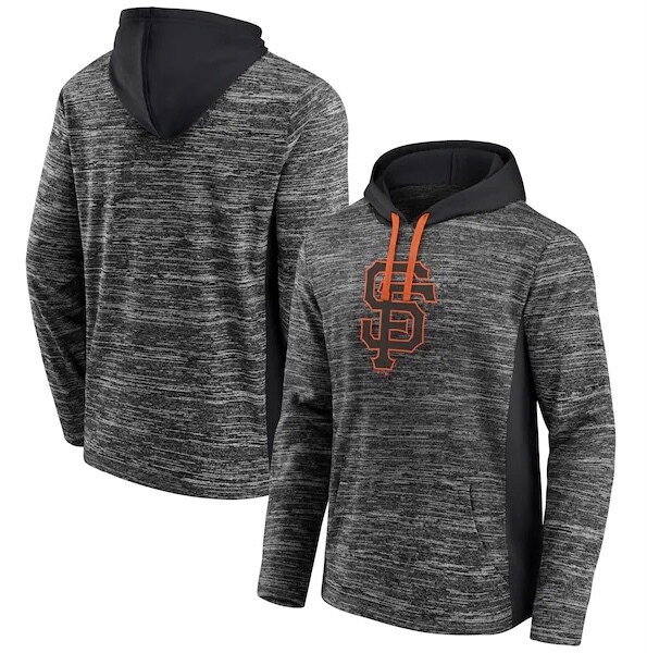 San Francisco Giants Men’s Fanatics Branded Instant Replay Space-Dye Pullover Hoodie Charcoal/Black
