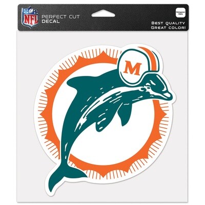 Miami Dolphins Vintage Logo 8" x 8" Perfect Cut Color Decal