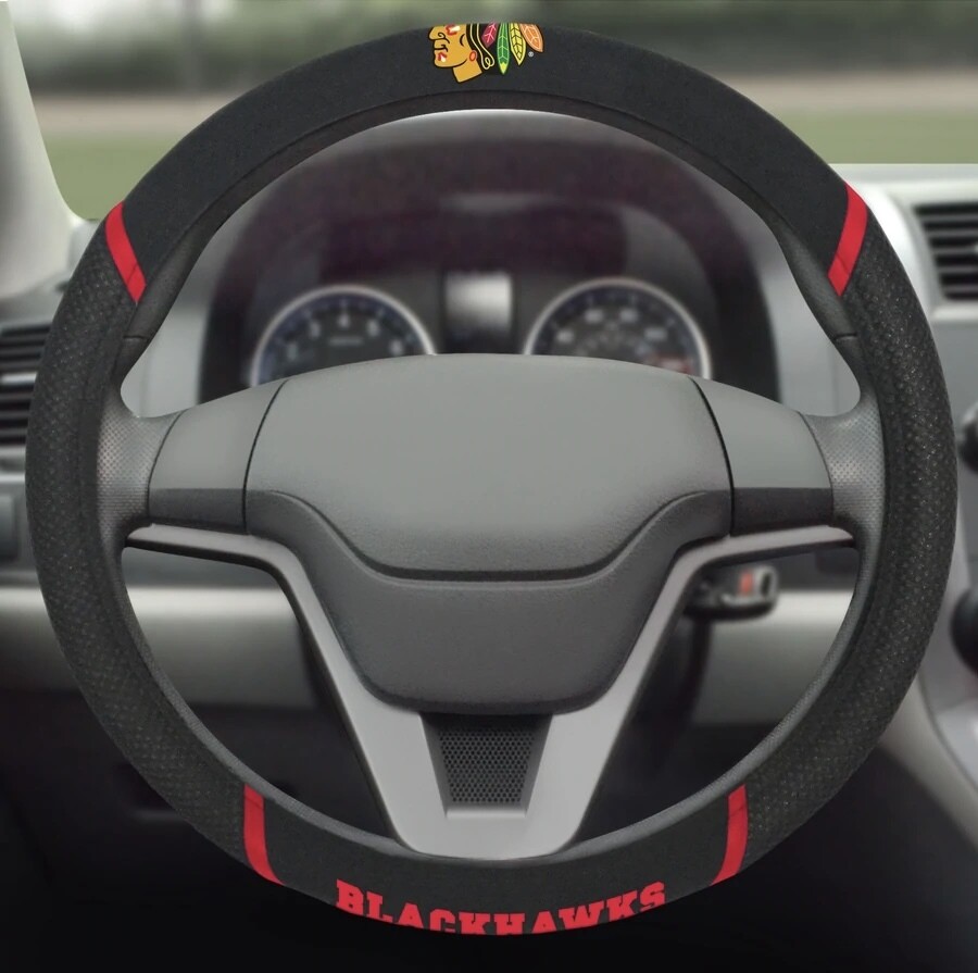 Chicago Blackhawks Embroidered Car Steering Wheel Cover
