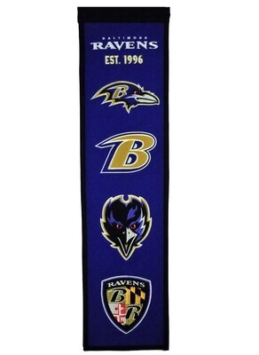 Baltimore Ravens 8 Baltimore Ravens 8" x 32" Heritage Banner