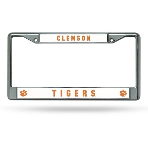 Clemson Tigers Chrome Metal License Plate Frame Clemson Tigers Chrome Metal License Plate Frame