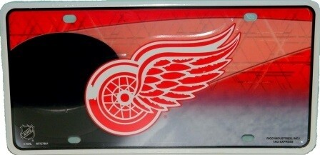 Detroit Red Wings Lightweight Metal License Plate