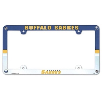 Buffalo Sabres White Plastic License Plate Frame