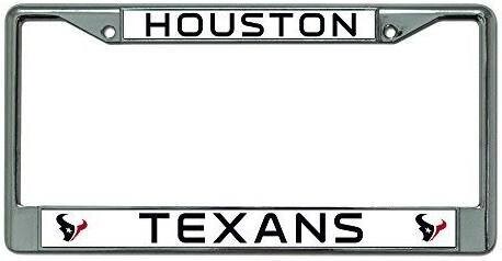 Houston Texans Chrome Metal License Plate Frame