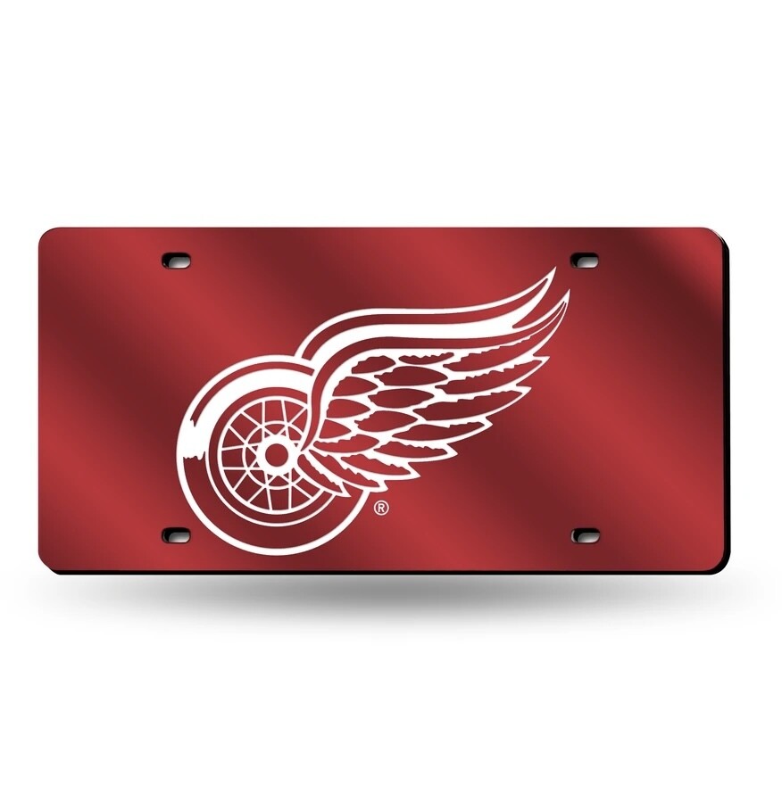 Detroit Red Wings Laser Tag Red License Plate