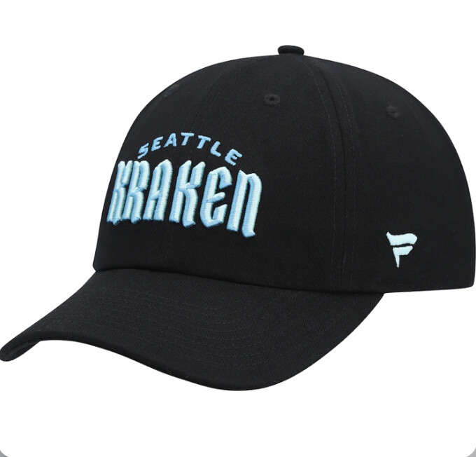 Seattle Kraken Men's Fanatics Branded Wordmark Black Hat