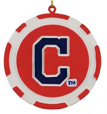 Cleveland Indians Poker Chip Christmas Ornament