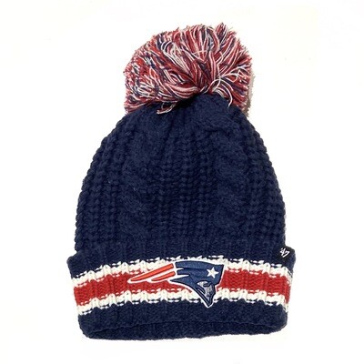 New England Patriots Women's 47 Sorority Cuffed Pom Knit Hat