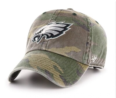 Philadelphia Eagles Men’s Camo Clean Up Adjustable Style 47 Brand Hat