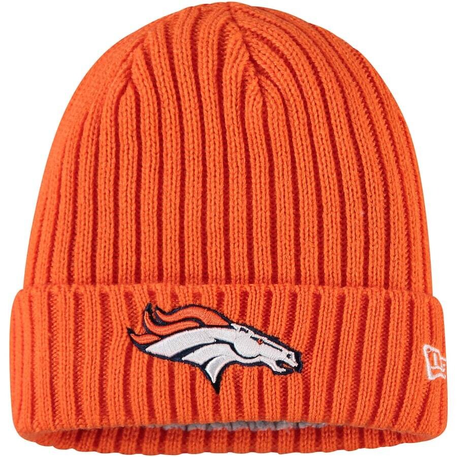 Denver Broncos New Era Orange Logo Core Classic Cuffed Knit Hat