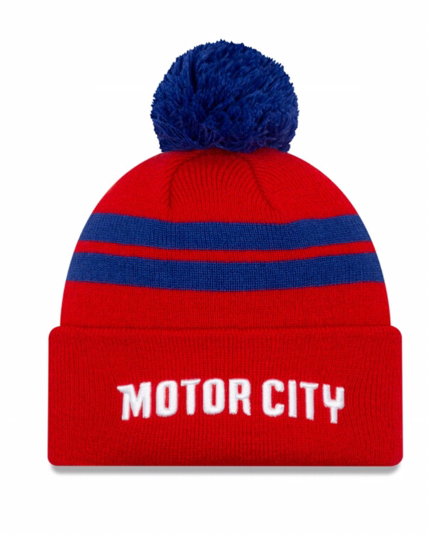 Detroit Pistons Men’s New Era Red City Edition Pom Knit Hat