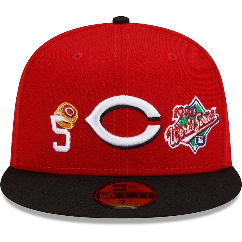 Cincinnati Reds Men’s New Era 59Fifty 5 Time World Series Champions Edition Fitted Hat