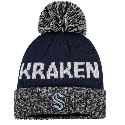 Seattle Kraken Men's Fanatics Branded Wordmark Logo Cuffed Knit Hat