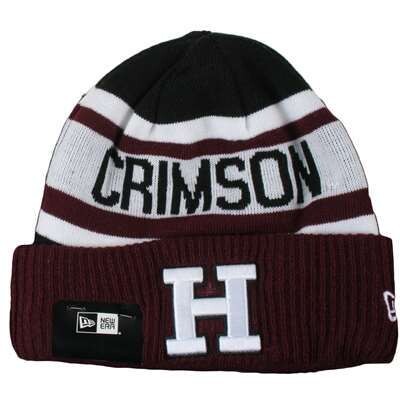 Harvard Crimson Men's New Era Cuffed Pom Knit Hat