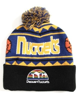 Denver Nuggets Men’s Mitchell & Ness Cuffed Pom Knit Hat