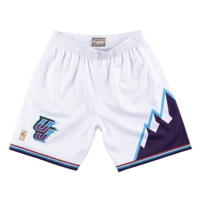 Utah Jazz 1996-97 Men's White Mitchell & Ness Swingman Shorts