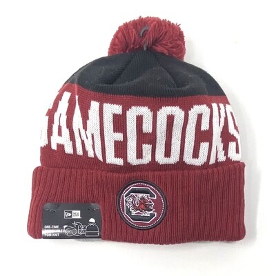 South Carolina Gamecocks Men's New Era Cuffed Pom Knit Hat
