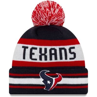 Houston Texans Men's New Era The Jake Cuffed Pom Knit Hat