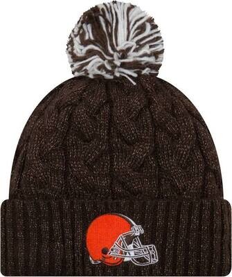 Cleveland Browns Women’s New Era Cozy Cable Cuffed Knit Pom Hat