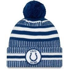 Indianapolis Colts Men's New Era Cuffed Pom Knit Hat