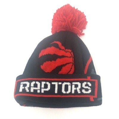 Toronto Raptors Youth Adidas Cuff Knit Pom Hat