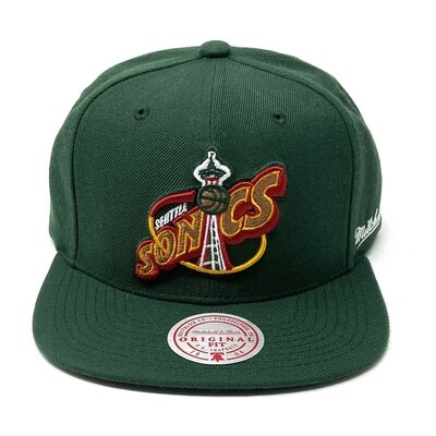 Seattle SuperSonics Men’s English Dropback Mitchell & Ness Snapback Hat