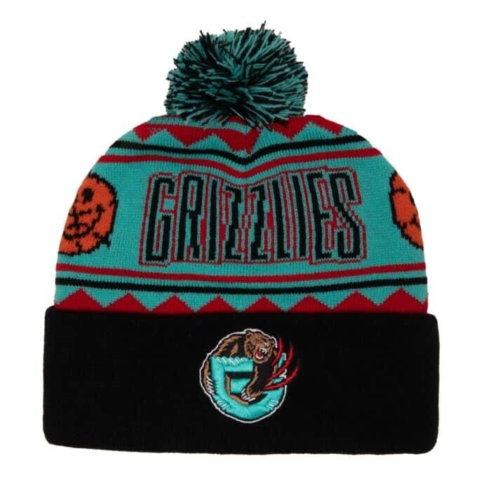 Vancouver Grizzlies Men's Mitchell & Ness Team Isle Cuffed Pom Knit Hat