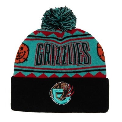 Vancouver Grizzlies Men's Mitchell & Ness Team Isle Cuffed Pom Knit Hat