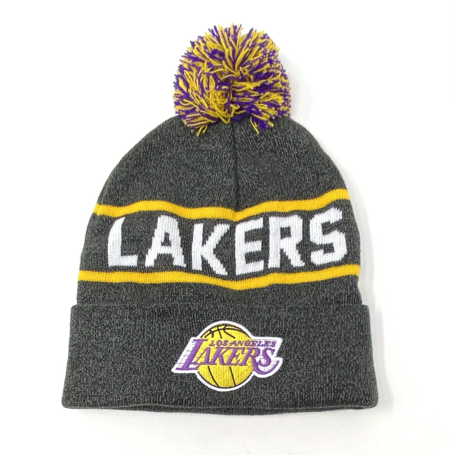 Los Angeles Lakers Men's Mitchell & Ness Reload Cuffed Pom Knit Hat