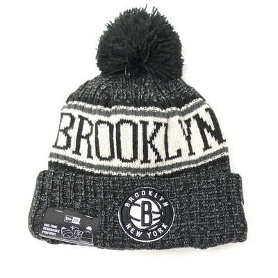 Brooklyn Nets New Era Cuffed Pom Men's Knit Hat