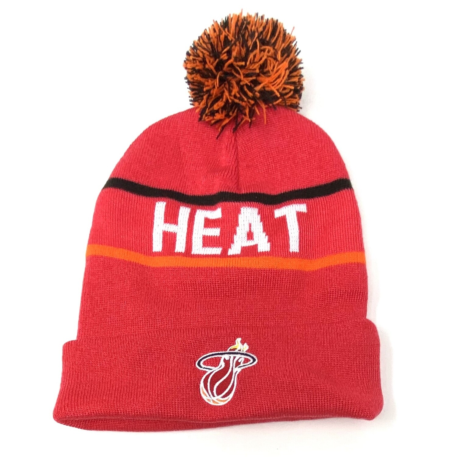 Miami Heat Men’s Mitchell & Ness Reload Cuffed Pom Knit Hat