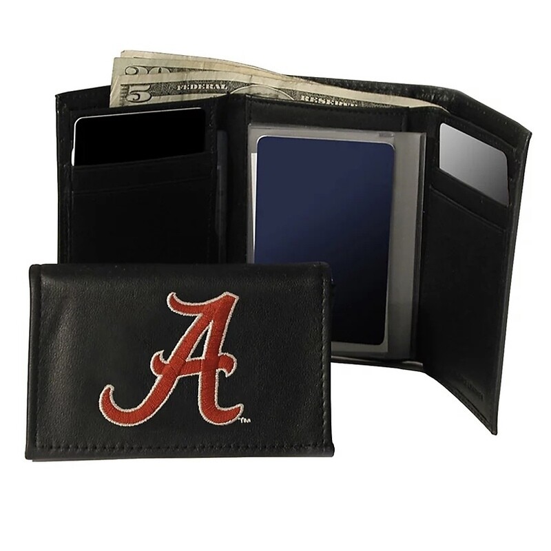 Alabama Crimson Tide Leather Embroidered Tri-Fold Wallet