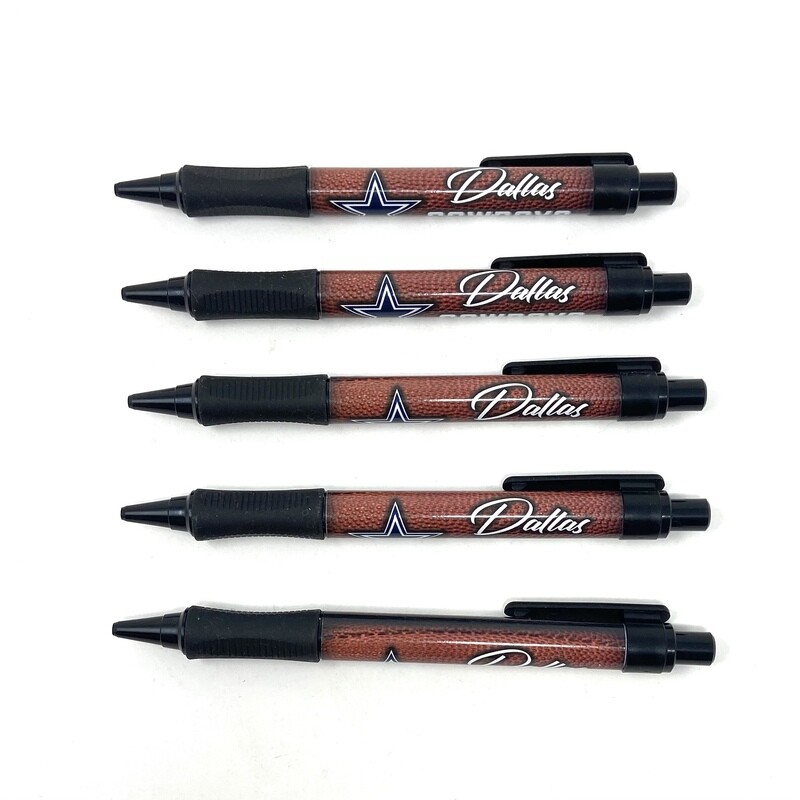 Dallas Cowboys Retractable Ballpoint Black Ink Pen Set of 5